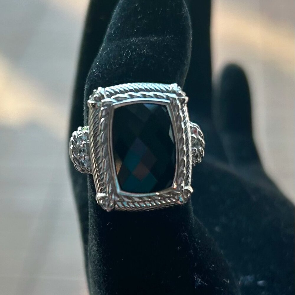 Judith Ripka Cubic Zirconia Black Onyx Ring